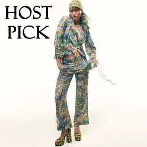 NWT Zara multicolour retro-inspired abstract print chunky platform heeled sandal